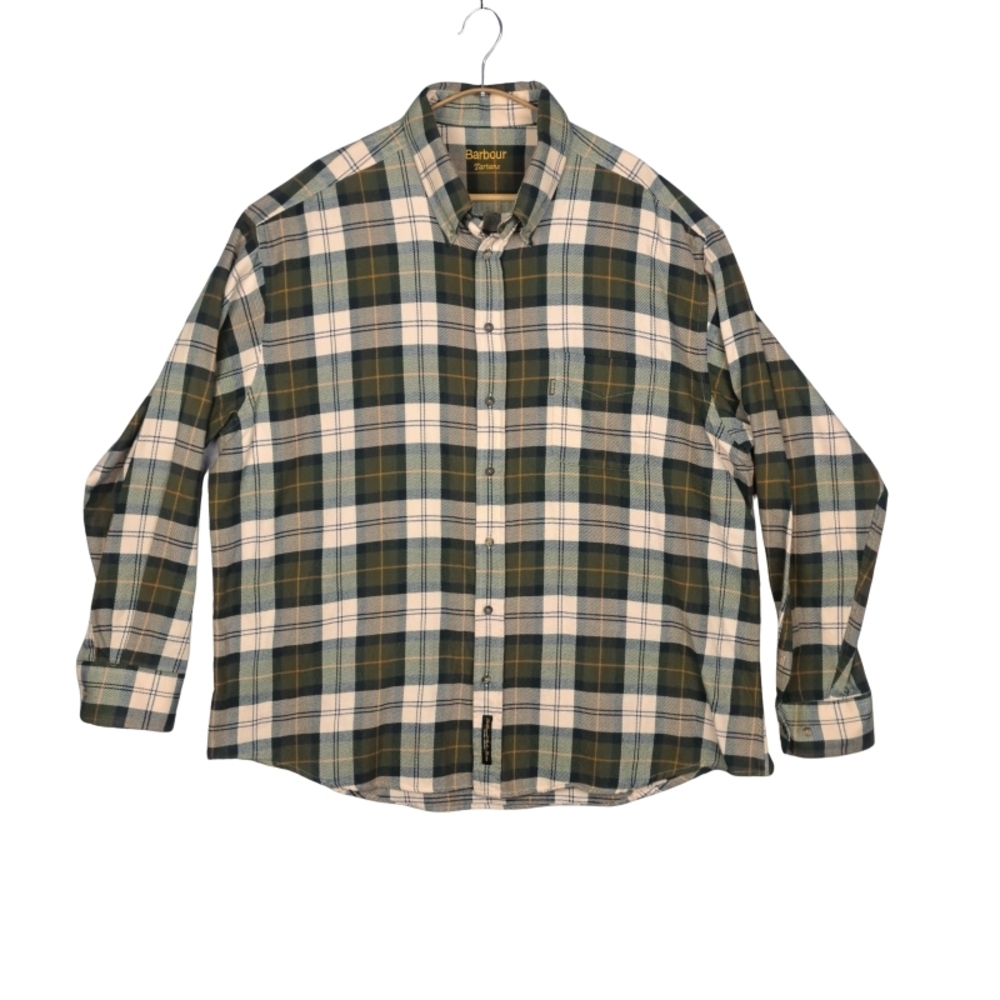 Barbour Tartans Plaid Loose Fit Men's XXL Green Plaid 100% Cotton Hunt Work - Picture 2 of 10